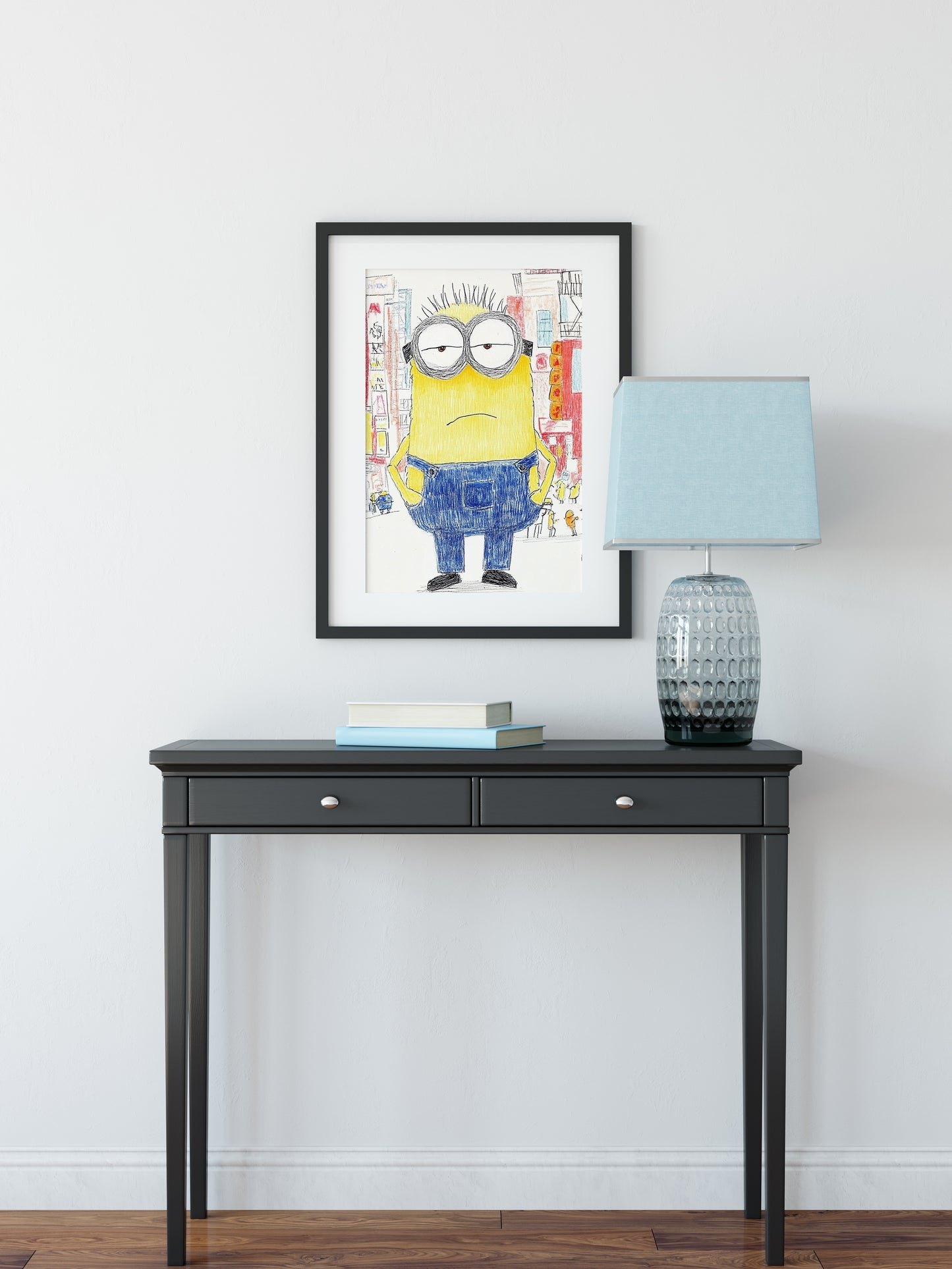 Funny Minion Art Print - 8x10” Illustration in 11x14” Mat - Pop Culture Wall Decor for Home & Office