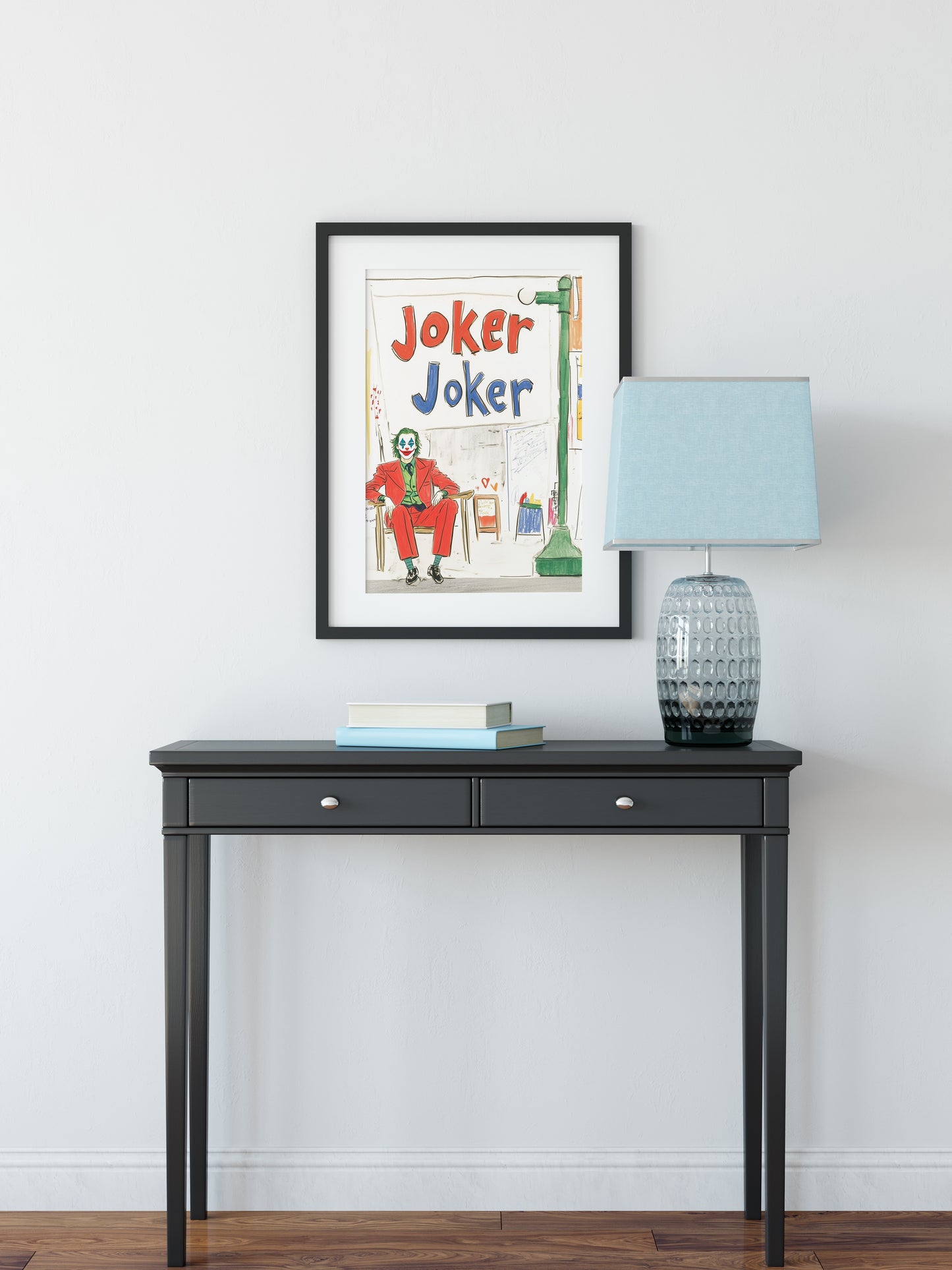 Joker Inspired Pop Art Print - 8x10” Illustration in 11x14” Mat - Comic Villain Wall Art, Gotham Decor, Clown Poster