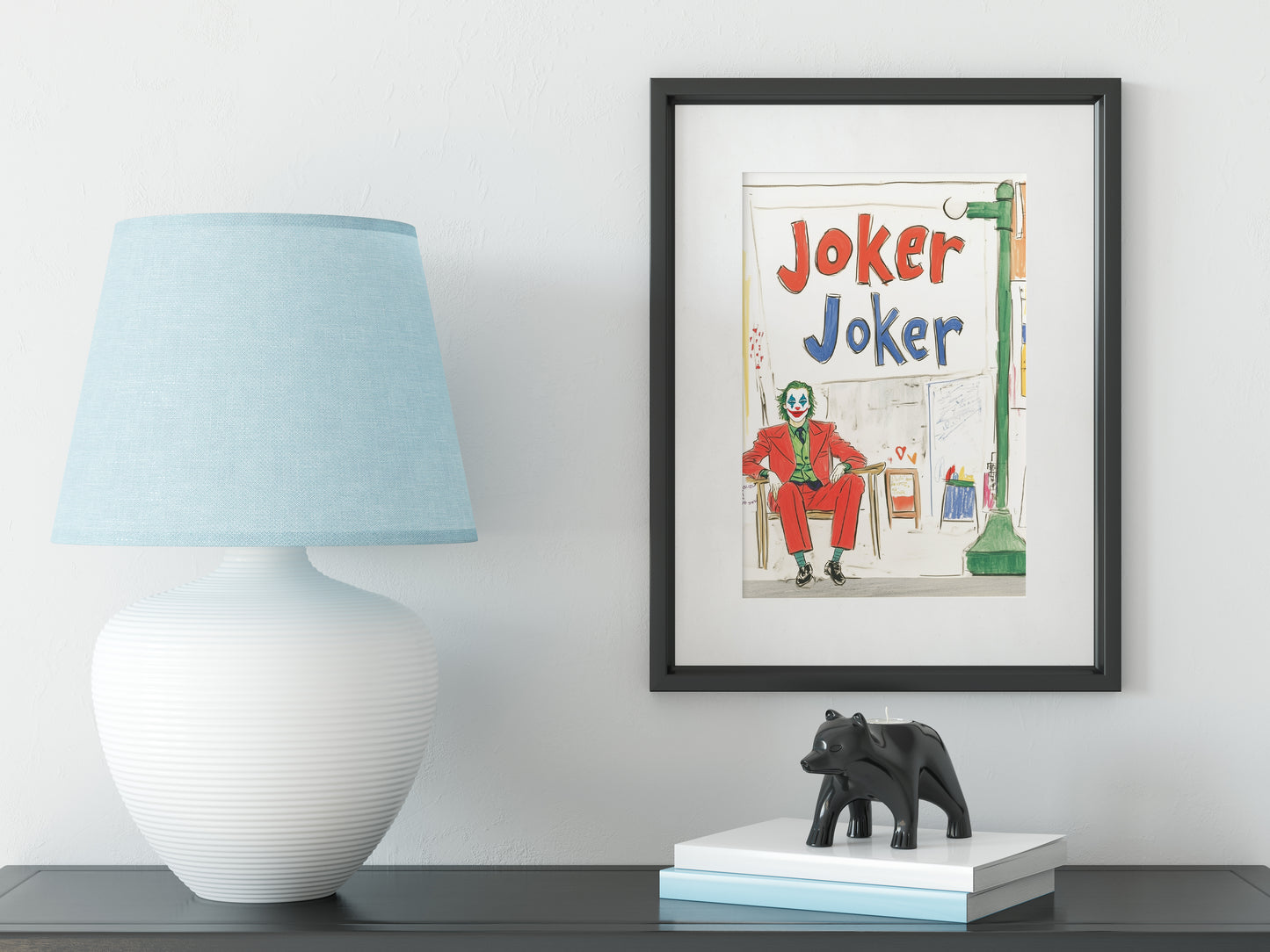 Joker Inspired Pop Art Print - 8x10” Illustration in 11x14” Mat - Comic Villain Wall Art, Gotham Decor, Clown Poster