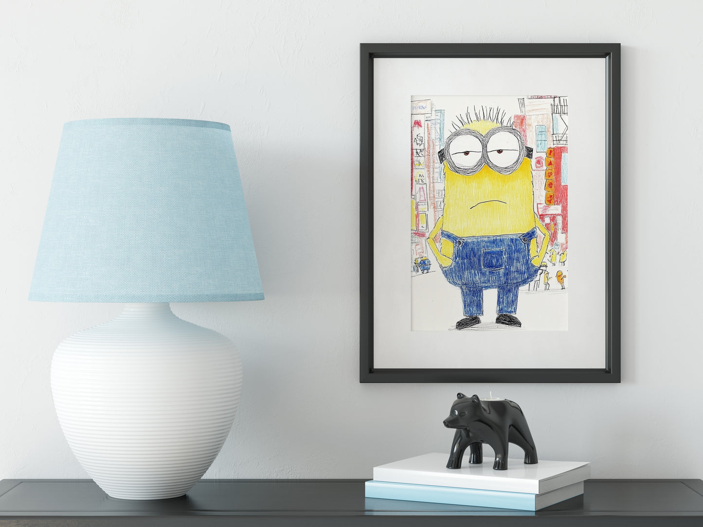 Funny Minion Art Print - 8x10” Illustration in 11x14” Mat - Pop Culture Wall Decor for Home & Office