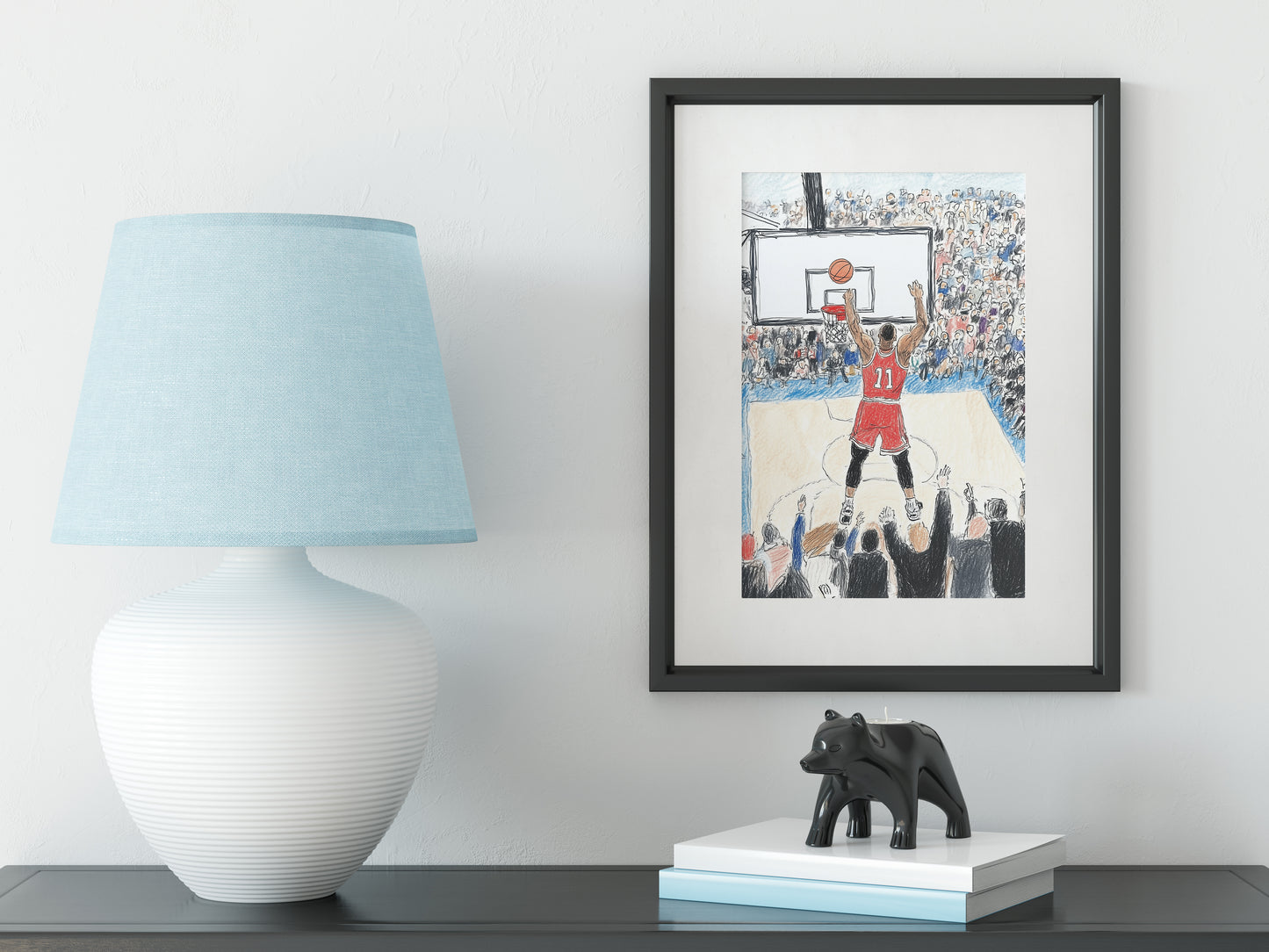 Michael Jordan Slam Dunk β 8x10β Print in 11x14β Mat | Chicago Bulls Legend | Basketball Wall Art | NBA-Inspired Illustration | Sports Gift