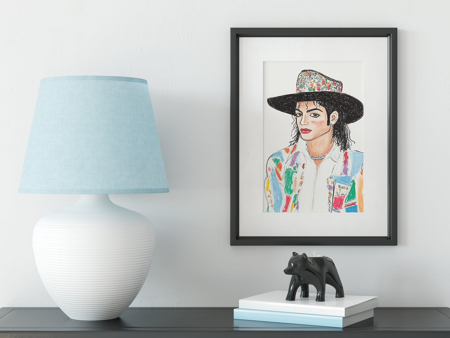 Michael Jackson Pop Art Print - 8x10β in 11x14β Mat, King of Pop Illustration, Music Icon Wall Art, Retro Music Decor