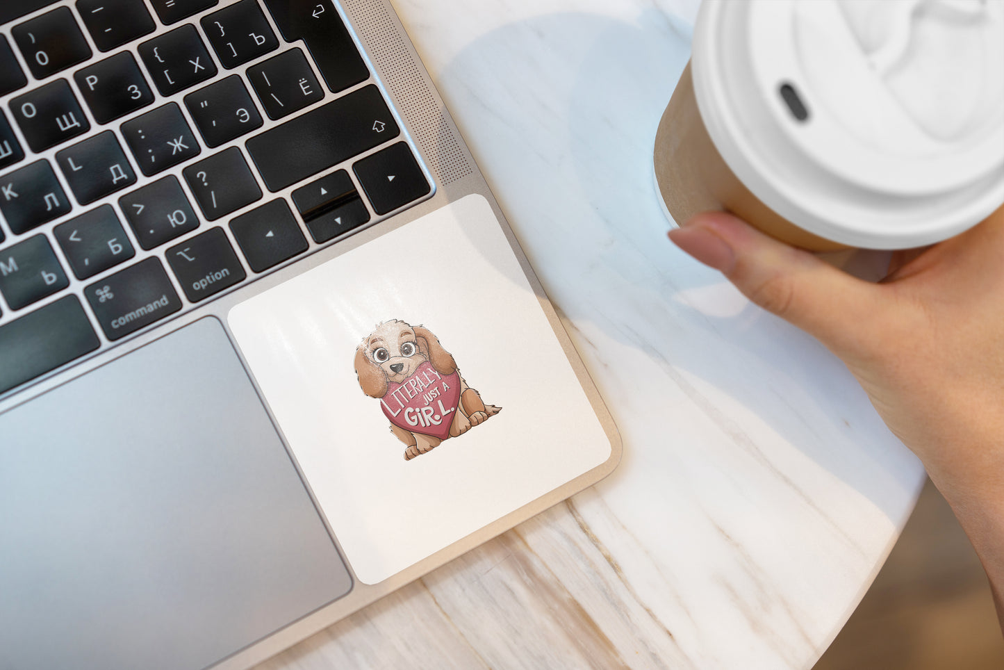 Literally Just a Girl Sticker Pack (Set of 3), Cute Dog Sticker, Wholesome Vinyl Decal, Funny Puppy Sticker, Feminine Aesthetic, Laptop Sticker