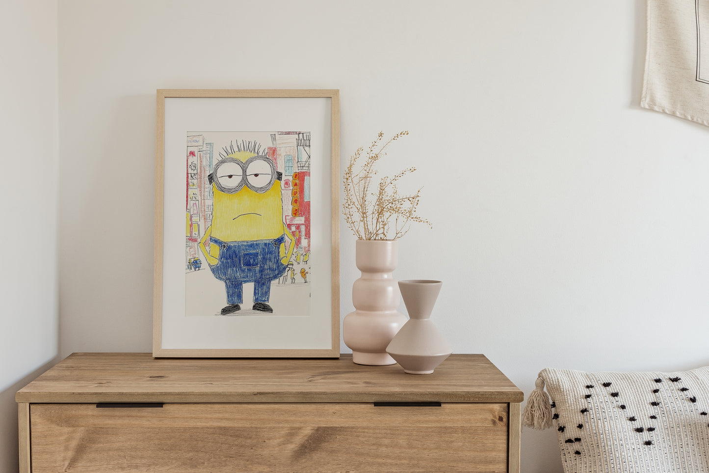 Funny Minion Art Print - 8x10” Illustration in 11x14” Mat - Pop Culture Wall Decor for Home & Office