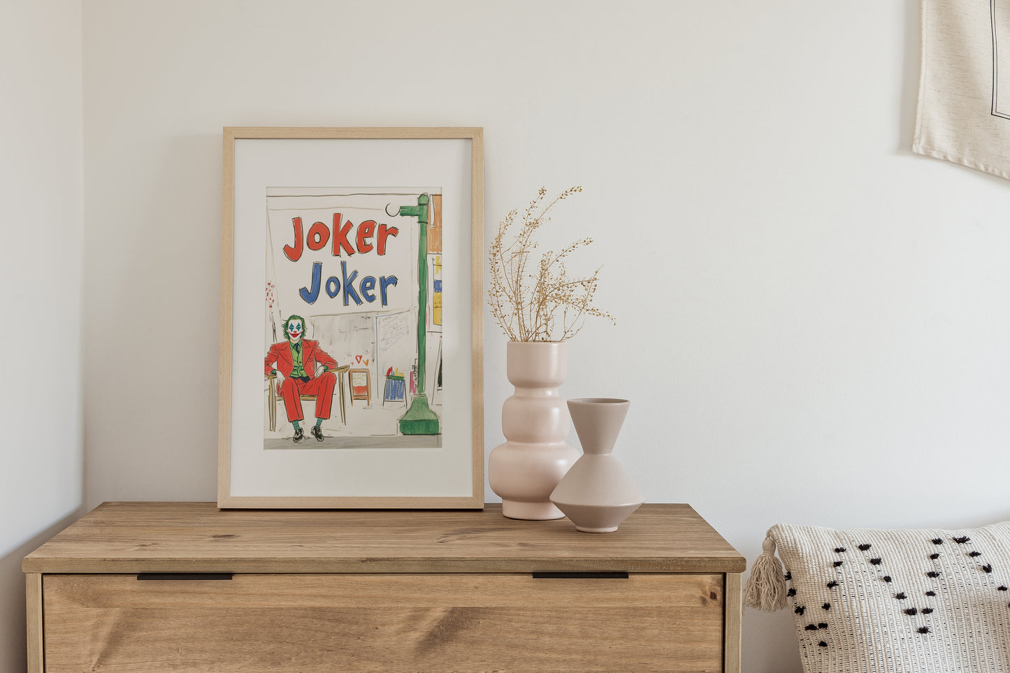 Joker Inspired Pop Art Print - 8x10” Illustration in 11x14” Mat - Comic Villain Wall Art, Gotham Decor, Clown Poster