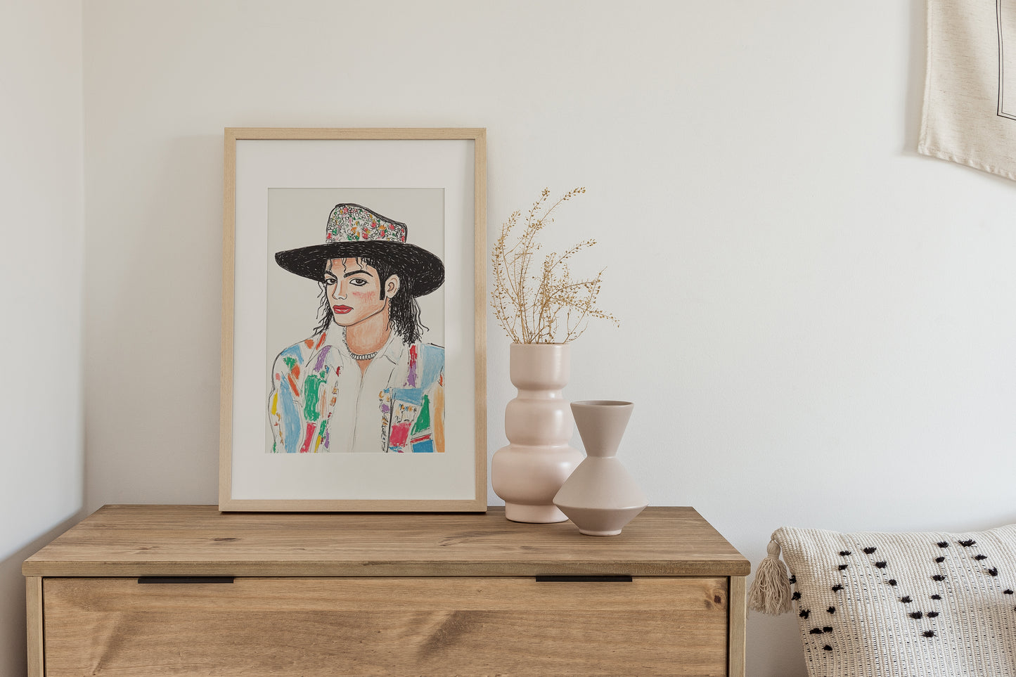 Michael Jackson Pop Art Print - 8x10β in 11x14β Mat, King of Pop Illustration, Music Icon Wall Art, Retro Music Decor