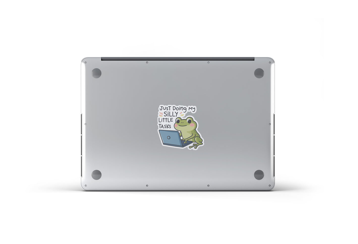 Just Doing My Silly Little Tasks Sticker Pack (Set of 3), Cute Frog Sticker, Work from Home Vinyl Decal, Wholesome Laptop Sticker, Office Humor