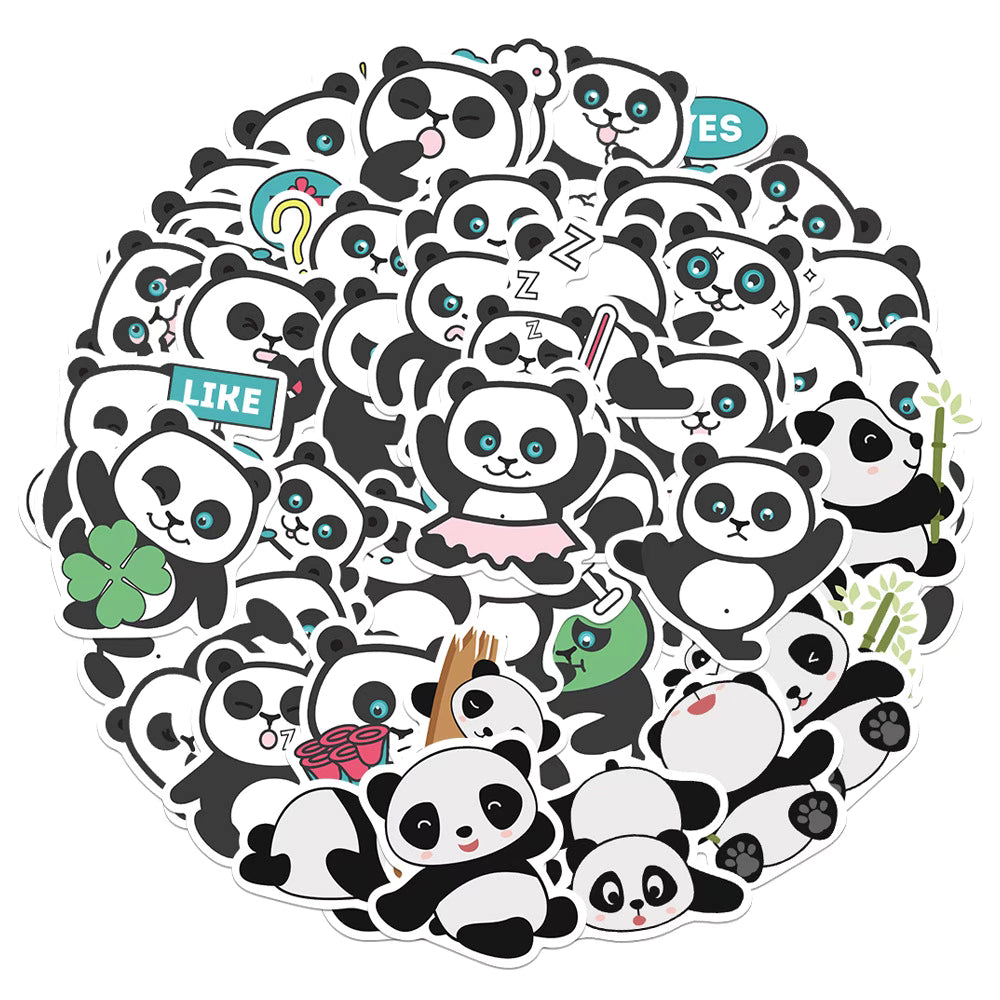 50 Adorable Panda Stickers – Waterproof Designs for DIY and Decoration