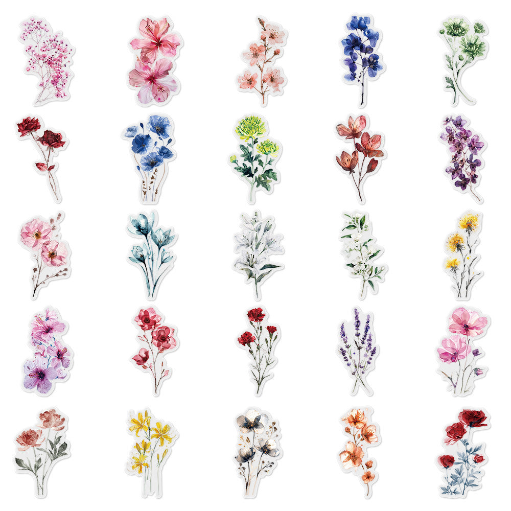 50PCS Ins Flower Stickers