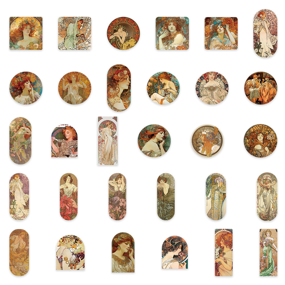 Vintage Stickers 60 Sheets Set