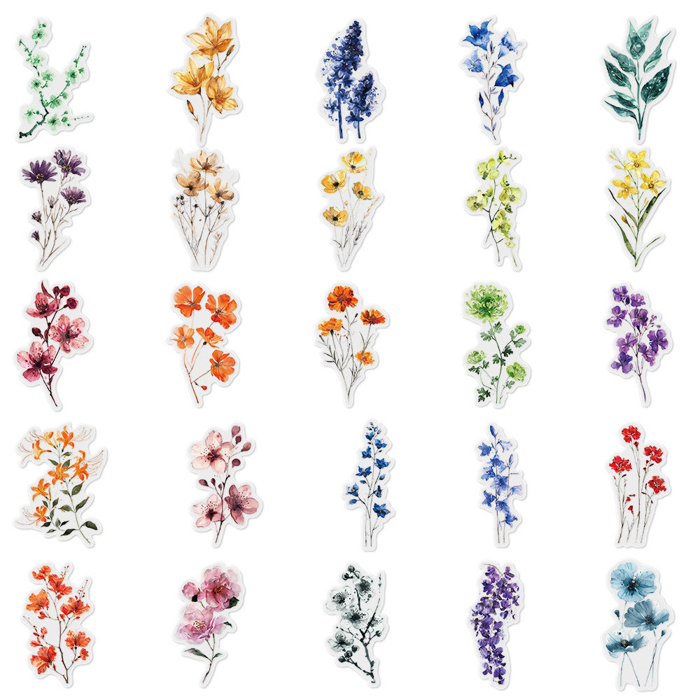 50PCS Ins Flower Stickers