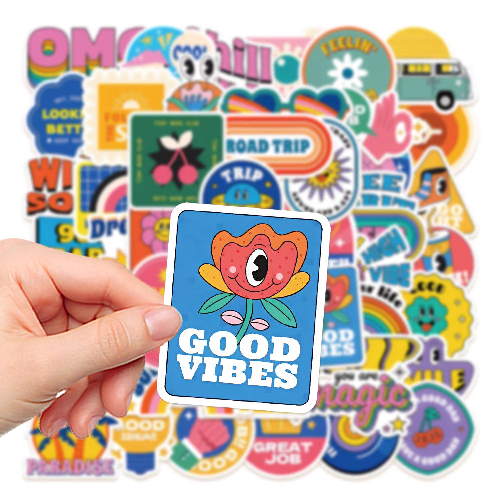 50 Hand-Drawn Vintage Stickers – Artistic and Waterproof Designs for DIY and Decoration