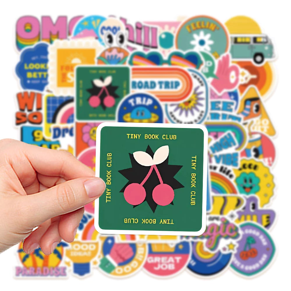 50 Hand-Drawn Vintage Stickers – Artistic and Waterproof Designs for DIY and Decoration