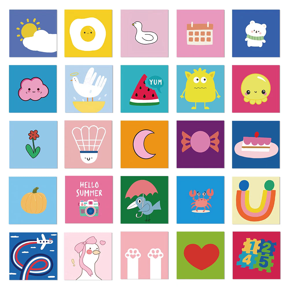 56 Minimalist Cartoon Stickers – Waterproof Designs for DIY and Decoration