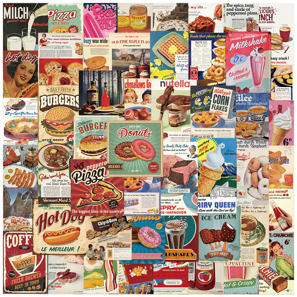 Vintage Food Stickers Decals