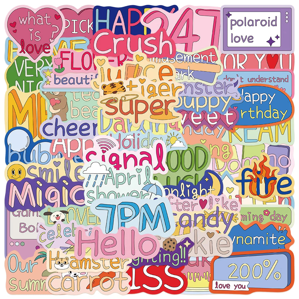 55 Vibrant and Playful Stickers for Creative DIY and Decoration – Perfect for All Surfaces!