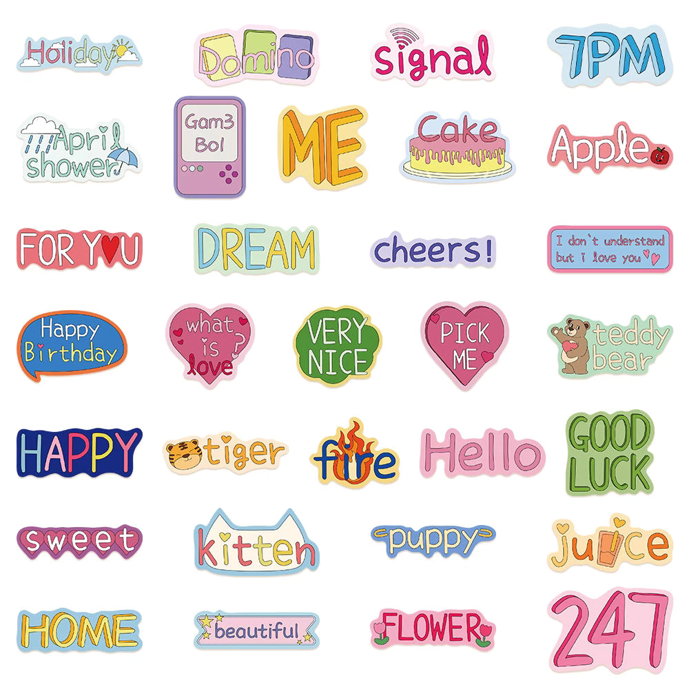 55 Vibrant and Playful Stickers for Creative DIY and Decoration – Perfect for All Surfaces!