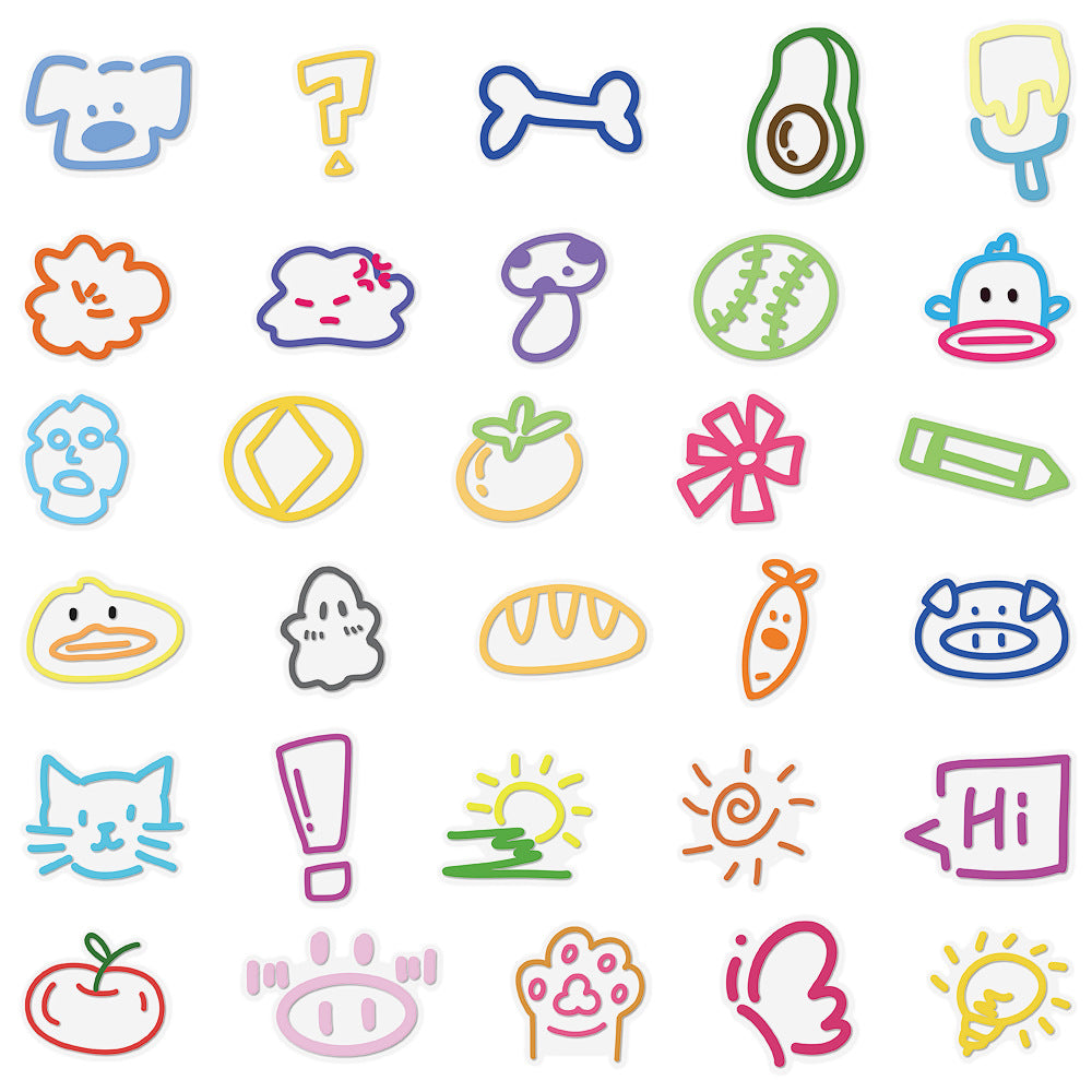 Dopamine Stickers, Travel Stickers, 50PCS/Pack, Small Elements, Cartoon Graffiti, Luggage, Computer, decoration, New 2024 Fashion