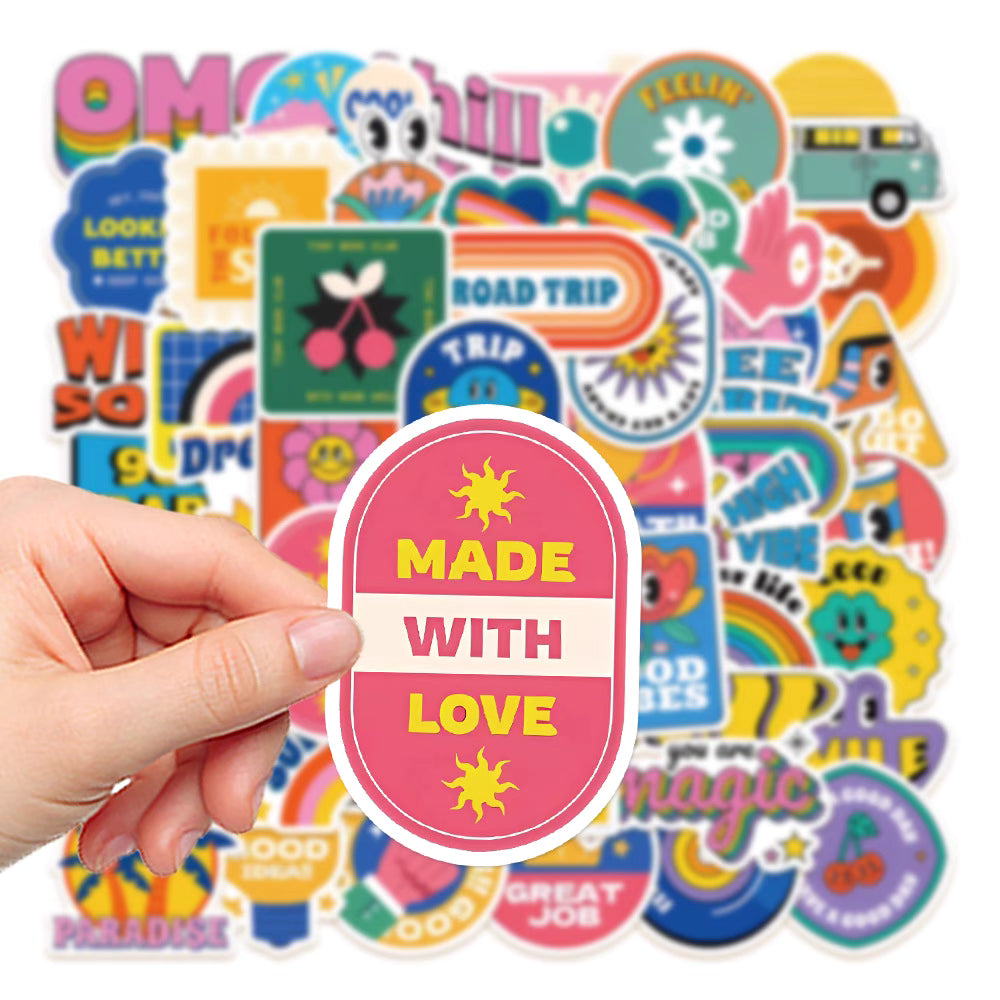 50 Hand-Drawn Vintage Stickers – Artistic and Waterproof Designs for DIY and Decoration