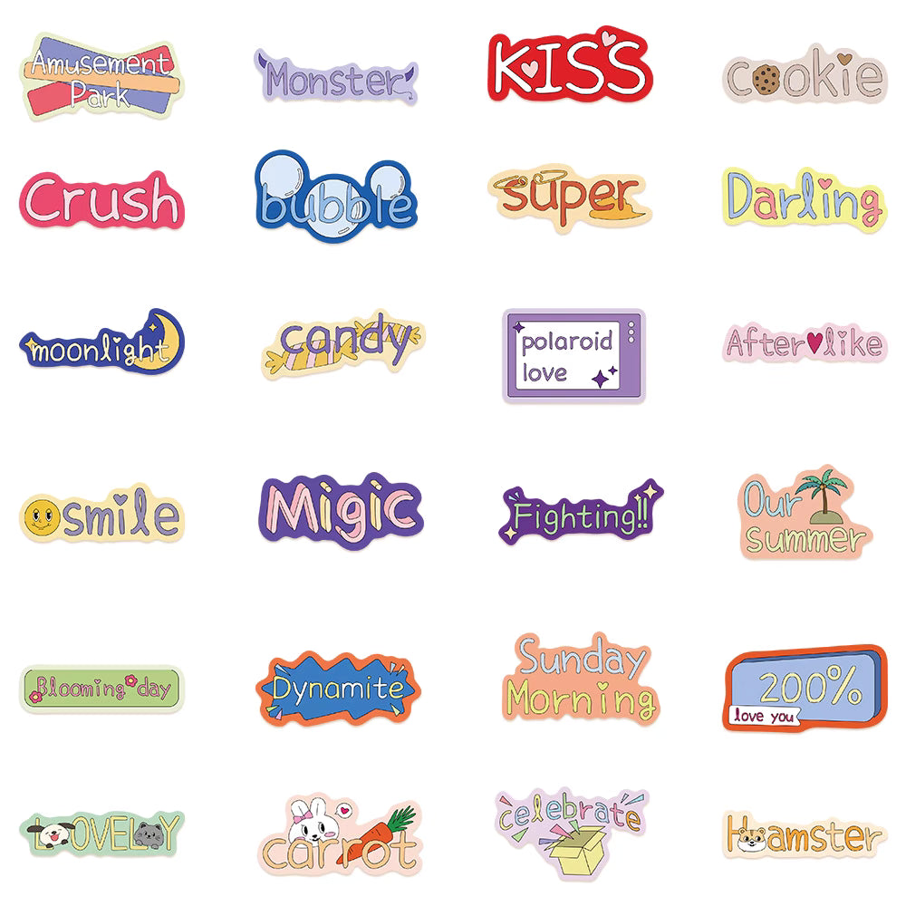 55 Vibrant and Playful Stickers for Creative DIY and Decoration – Perfect for All Surfaces!