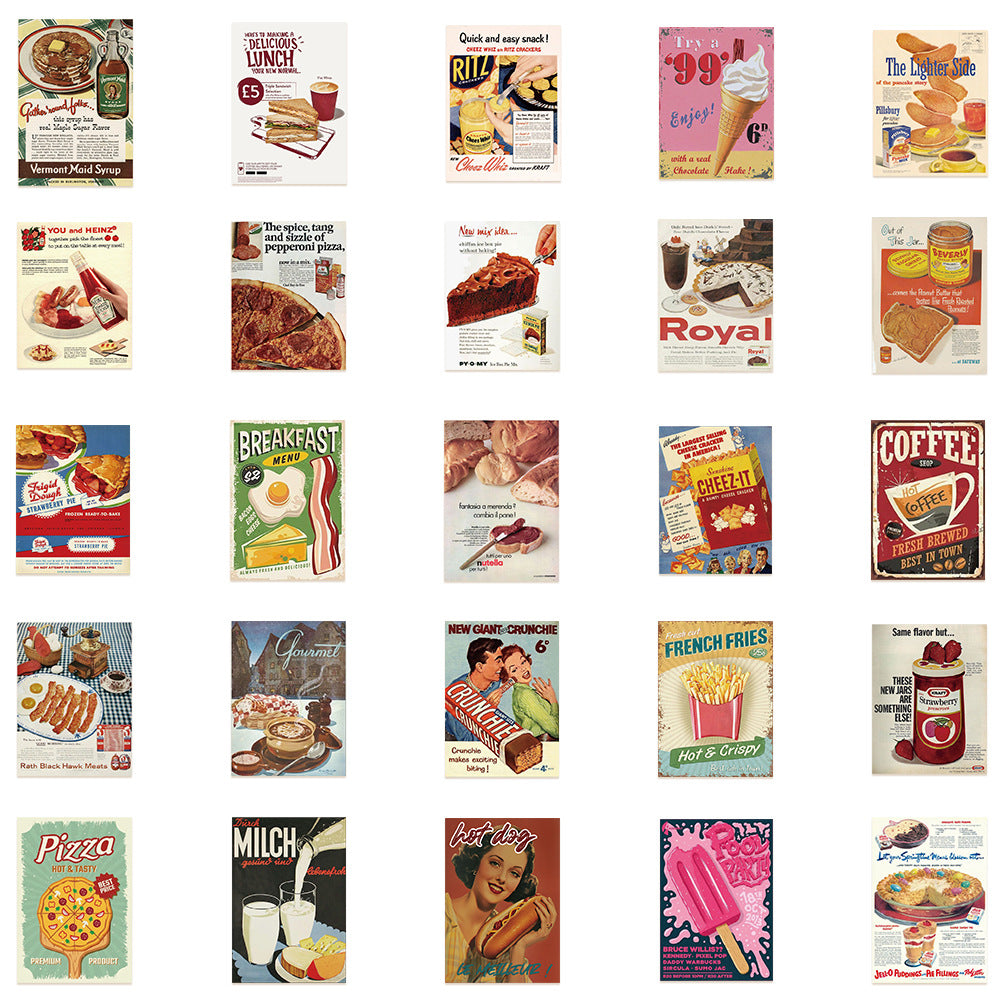 Vintage Food Stickers Decals
