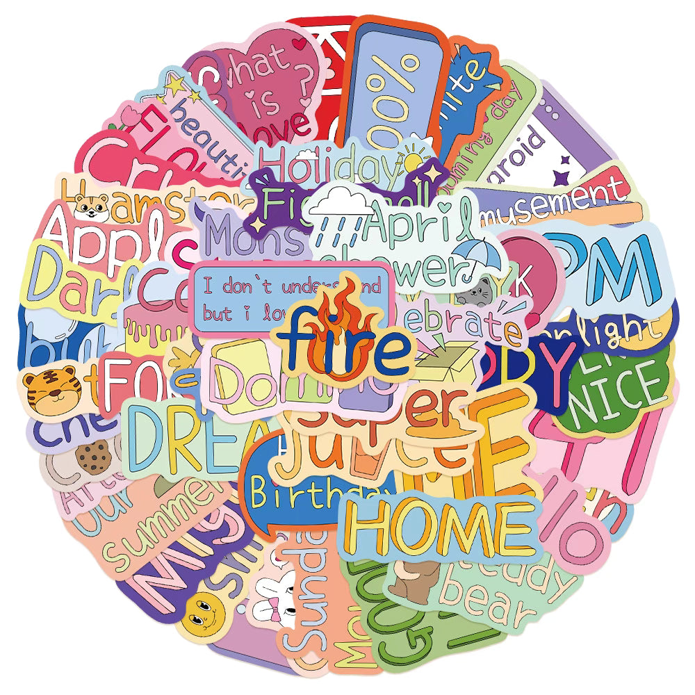 55 Vibrant and Playful Stickers for Creative DIY and Decoration – Perfect for All Surfaces!