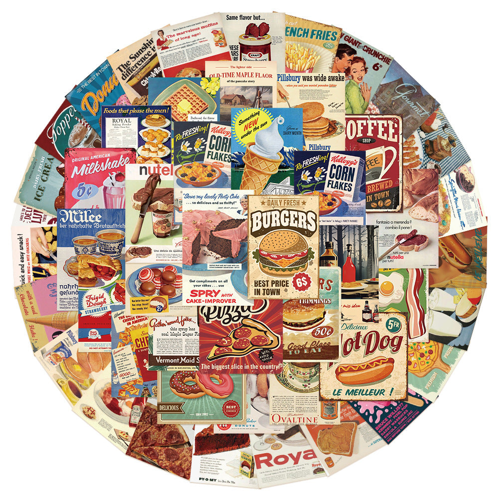 Vintage Food Stickers Decals