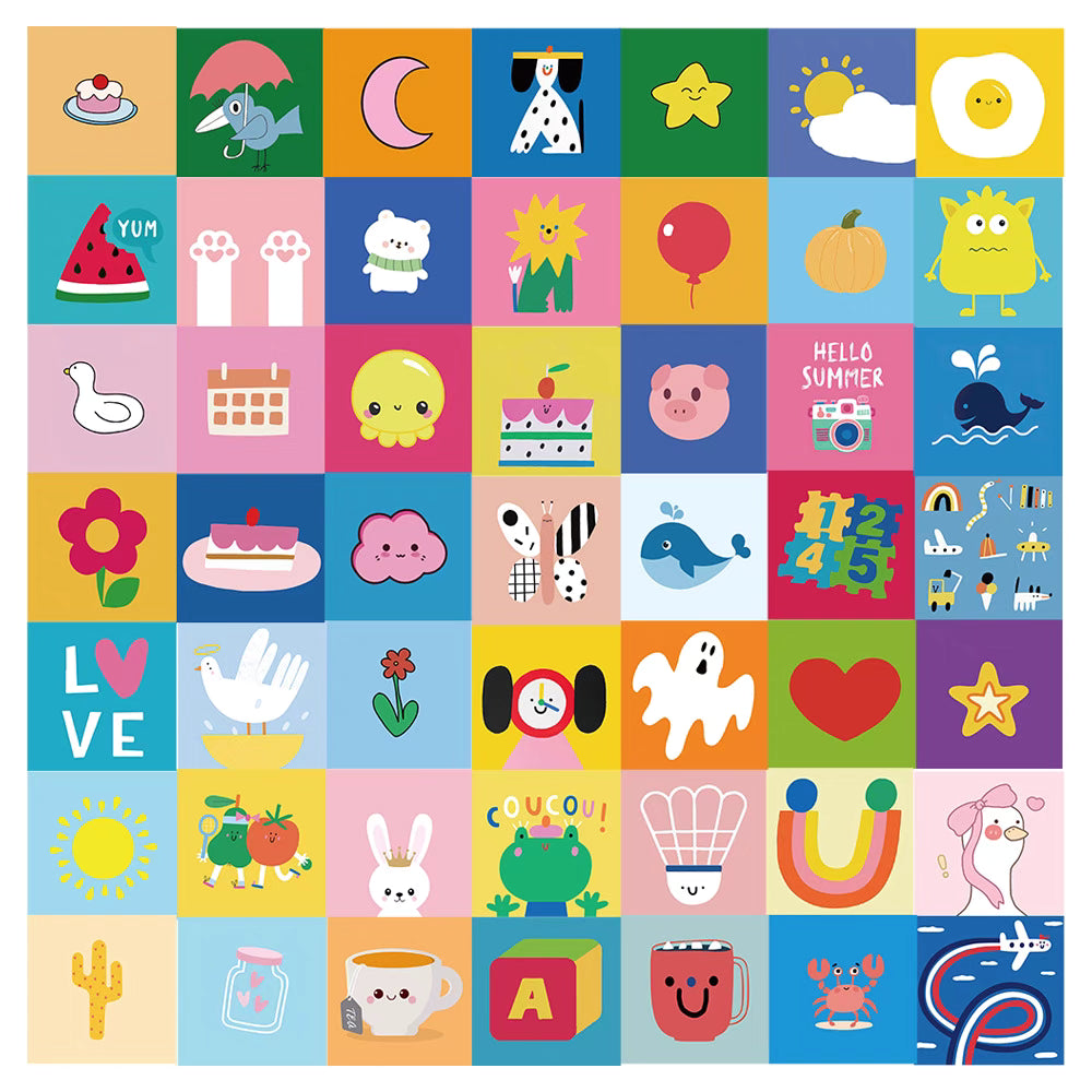 56 Minimalist Cartoon Stickers – Waterproof Designs for DIY and Decoration