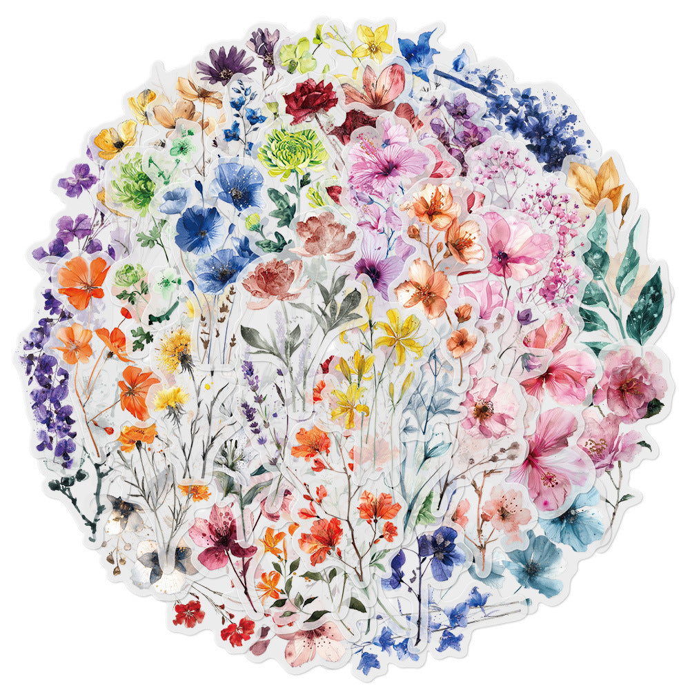 50PCS Ins Flower Stickers