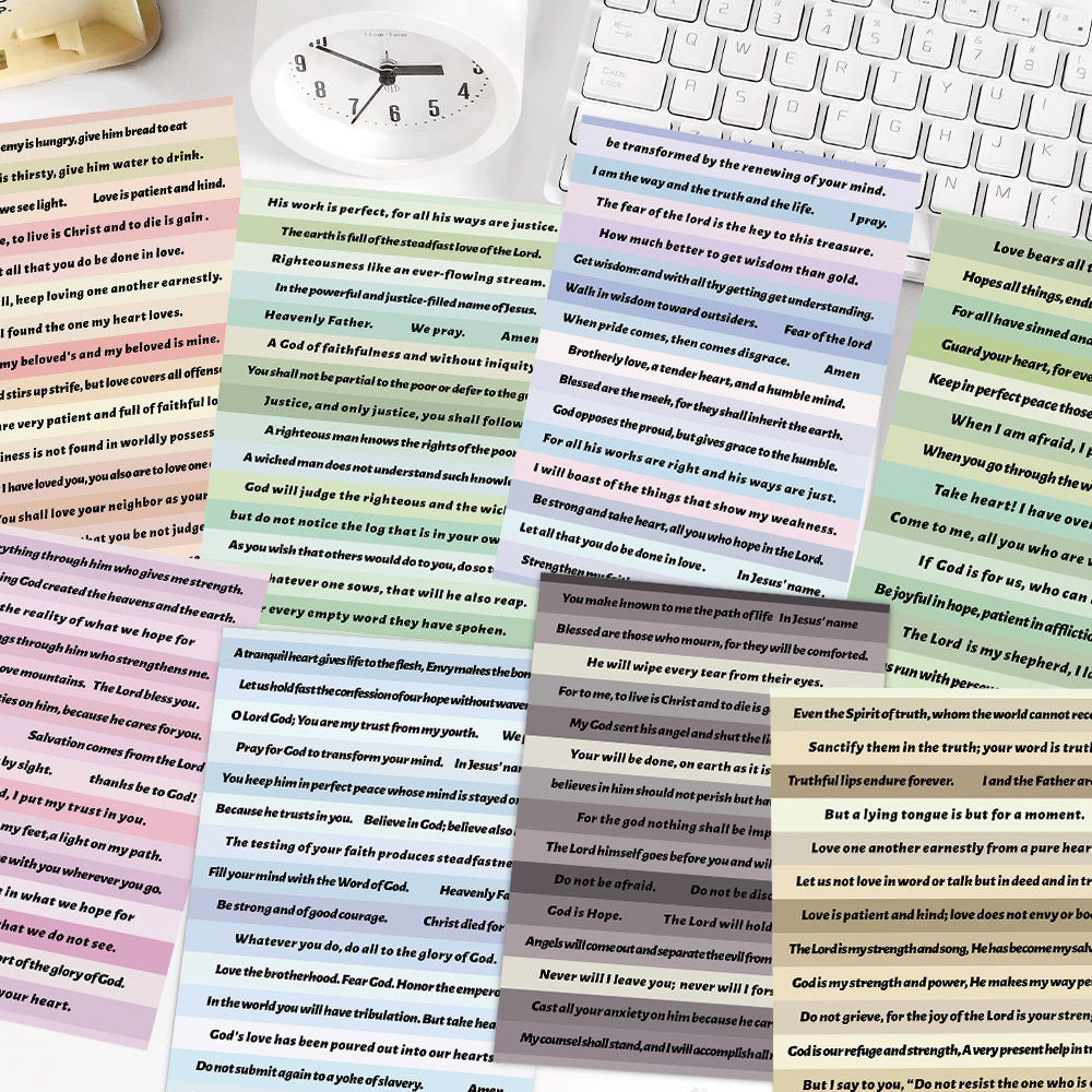 English Bible Verse Stickers 8 Sheets
