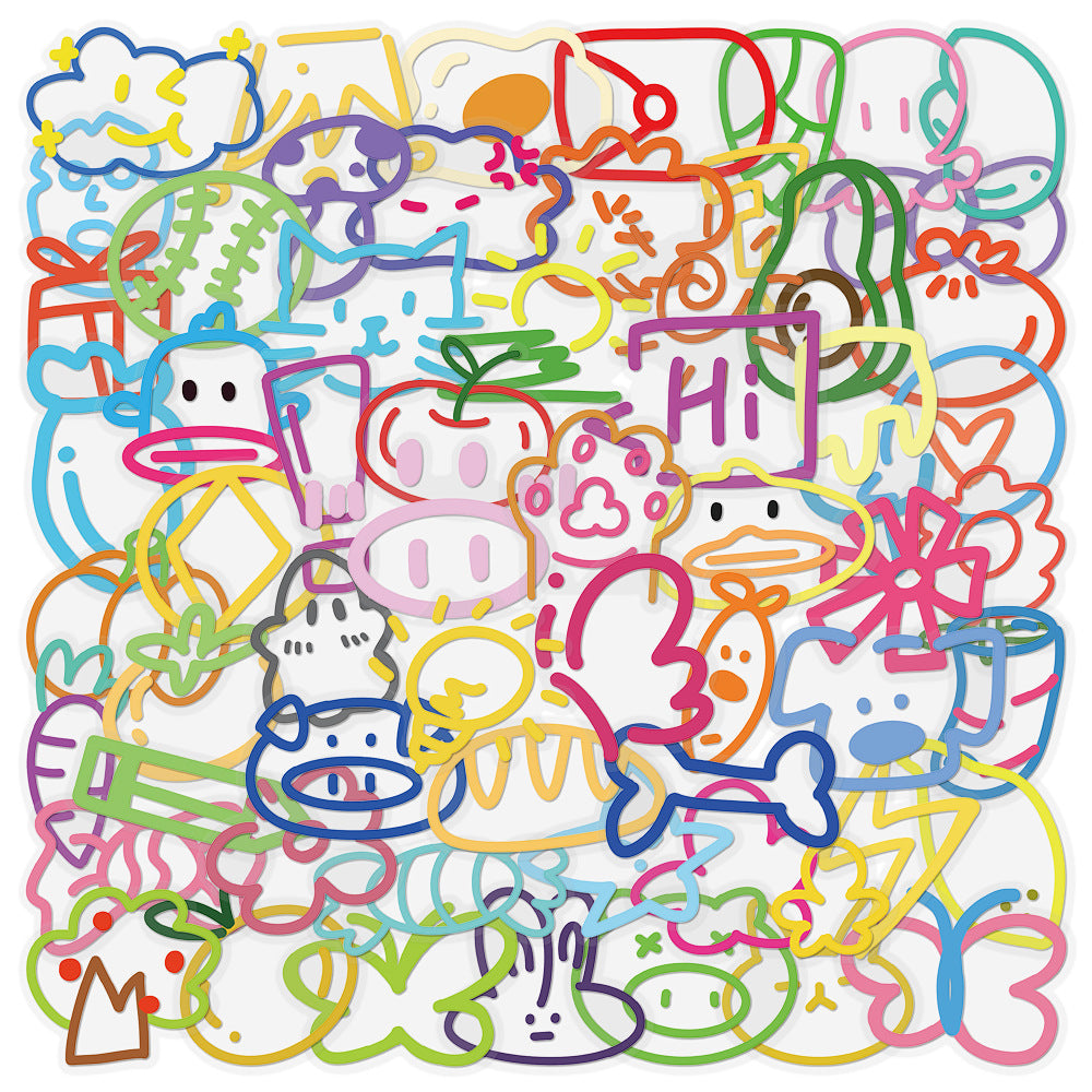 Dopamine Stickers, Travel Stickers, 50PCS/Pack, Small Elements, Cartoon Graffiti, Luggage, Computer, decoration, New 2024 Fashion