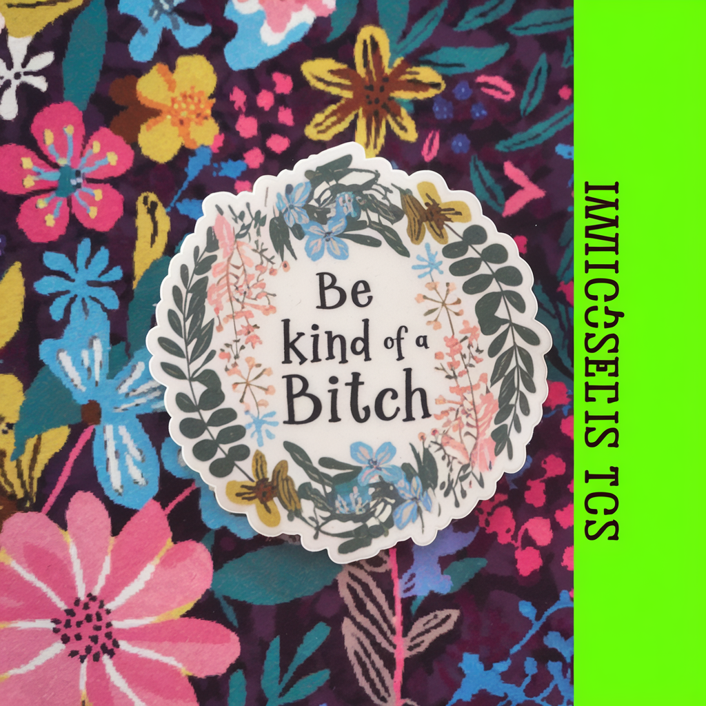 Be Kind of a Bitch Sticker Pack (Set of 3), Funny Floral Sticker, Feminine Aesthetic Vinyl Decal, Sassy Sticker, Cute Floral Humor, Laptop Sticker
