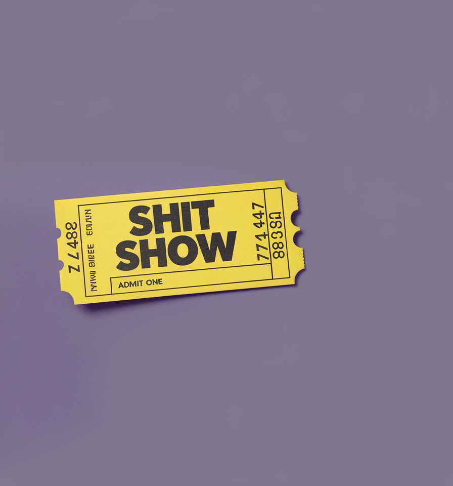 Shit Show Ticket Sticker Pack (Set of 3), Funny Event Ticket Sticker, Sarcastic Humor Sticker, Vinyl Decal, Laptop Sticker, Gag Gift