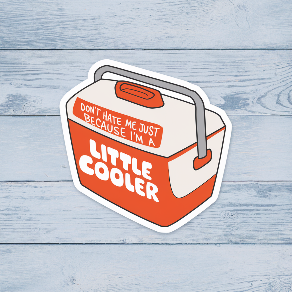Little Cooler Sticker Pack (Set of 3), Funny Pun Sticker, Retro Cooler Decal, Cute Vinyl Sticker, Camping Humor, Outdoor Lover Gift, Laptop Sticker