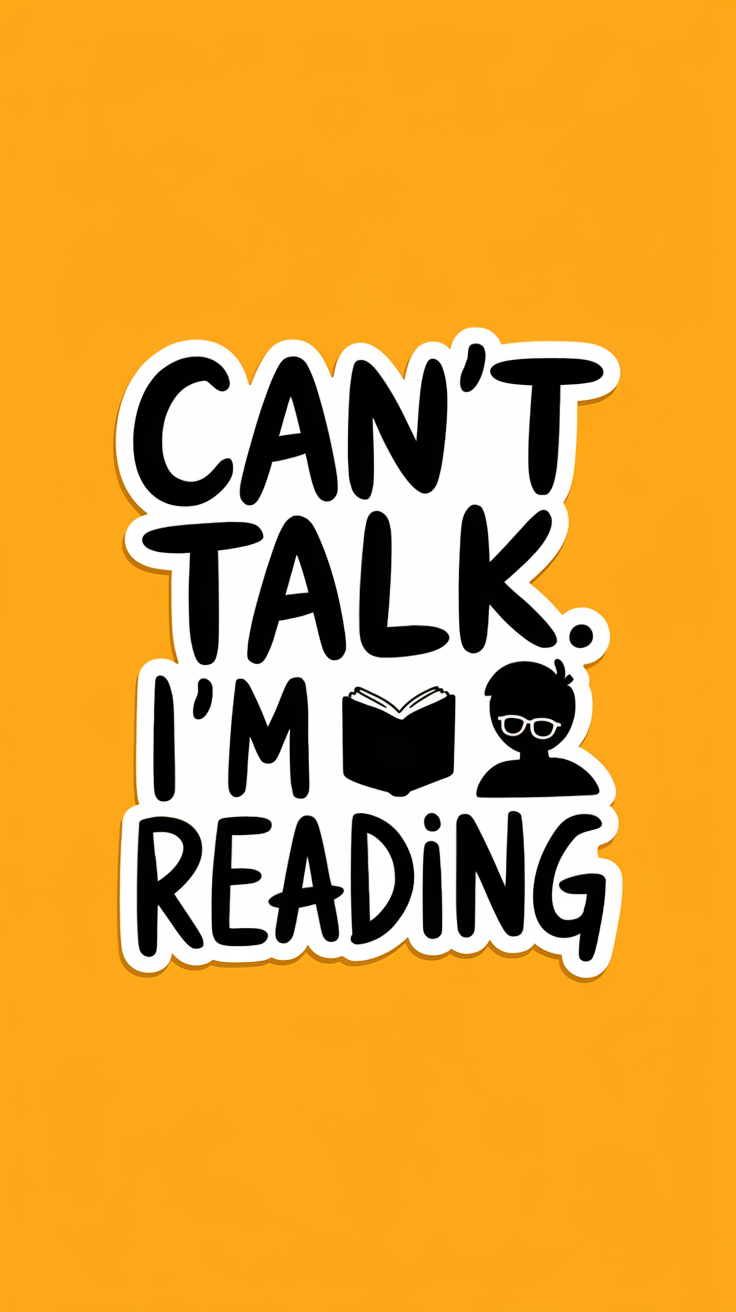 Can’t Talk I’m Reading Sticker Pack (Set of 3), Funny Book Lover Sticker, Bookish Sticker, Reading Vinyl Decal, Laptop Sticker, Gift for Readers