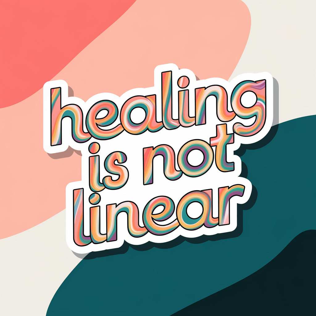 Healing is Not Linear Sticker Pack (Set of 3), Mental Health Sticker, Inspirational Vinyl Decal, Self-Care Sticker, Encouragement Gift, Laptop Sticker