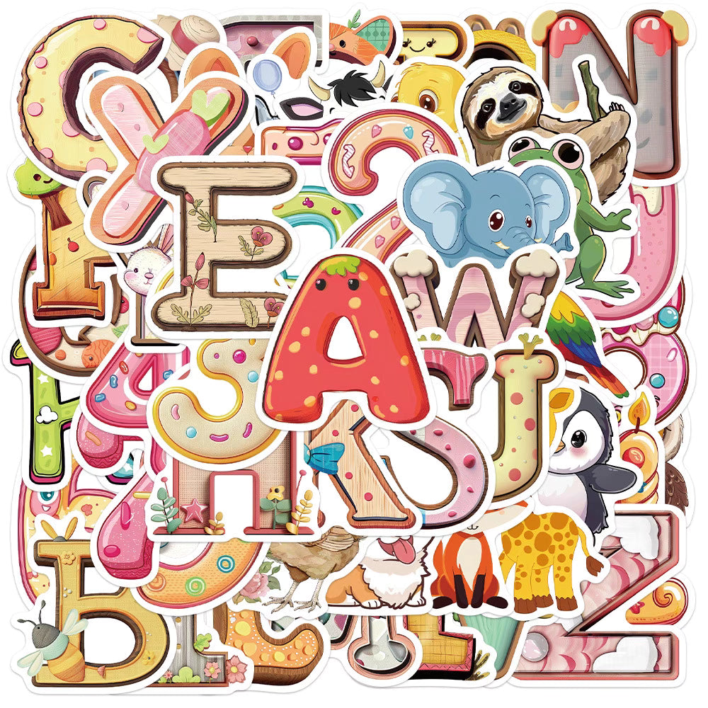 50 Minimalist Alphabet and Number Stickers – Transparent Designs for Creative DIY Projects